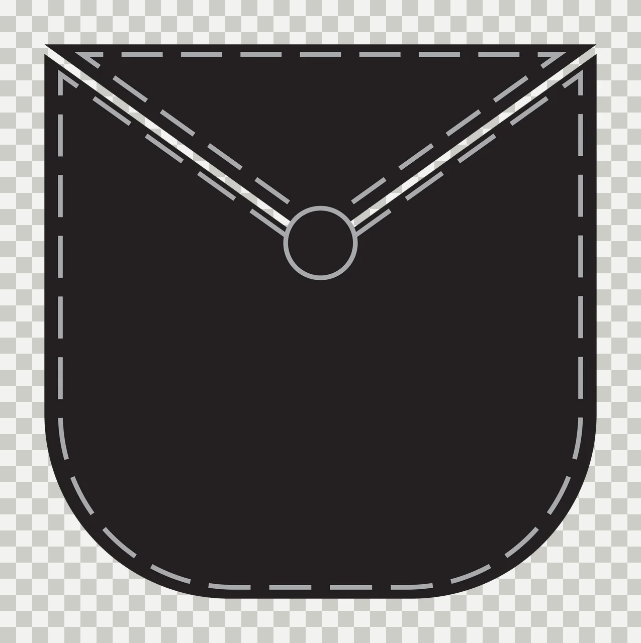 Black Silhouette Of A Fabric Pocket Shape minimalist white transparency and detail preview thumbnail