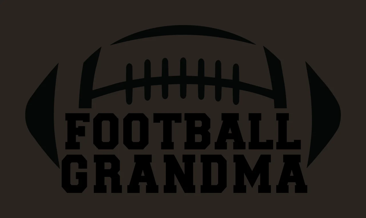 Football Grandma Text In Black Font With Shape white typography contrast preview thumbnail