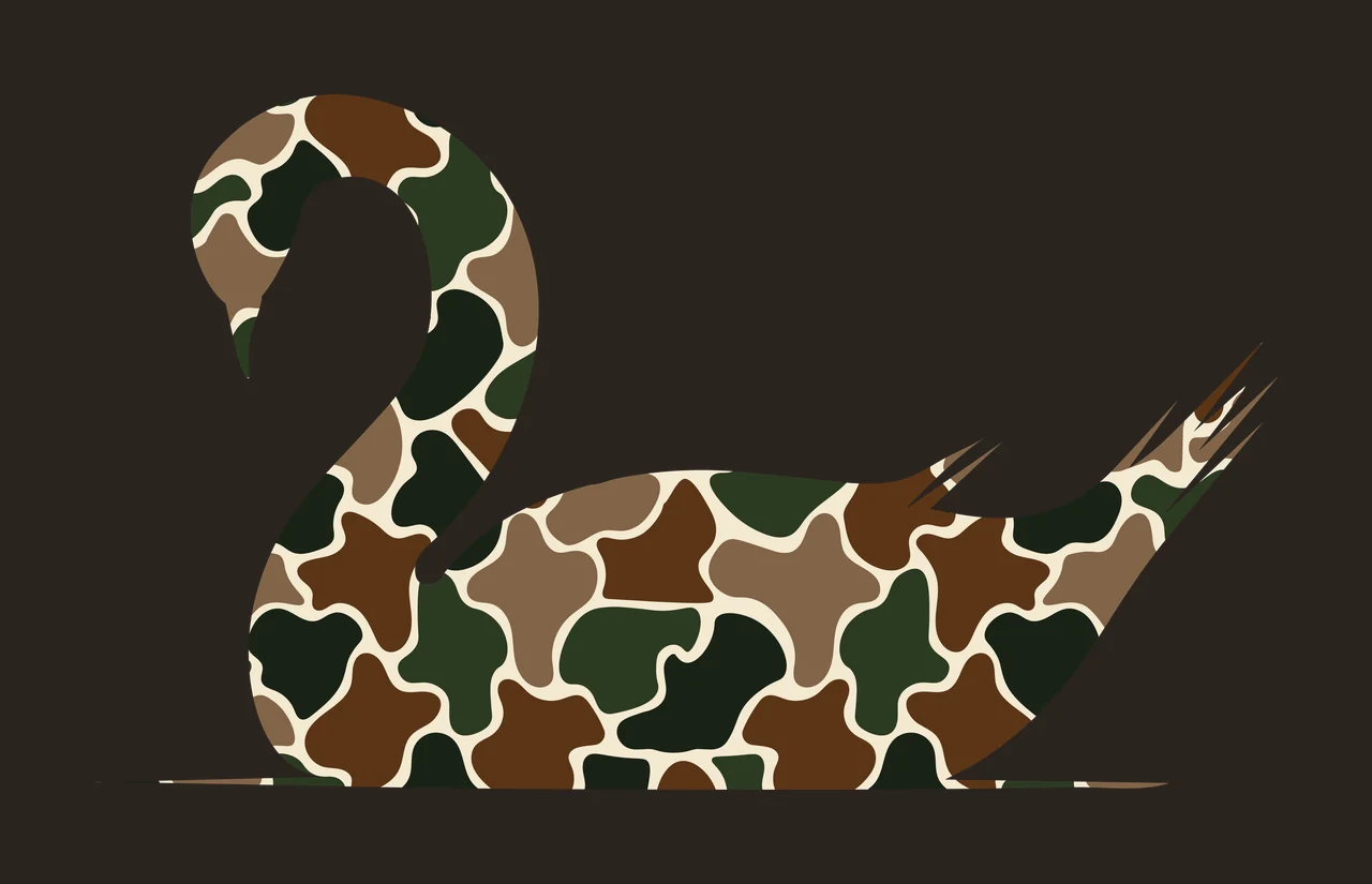Swan Silhouette With Puzzle Pattern swimming black plain bird contrast preview thumbnail