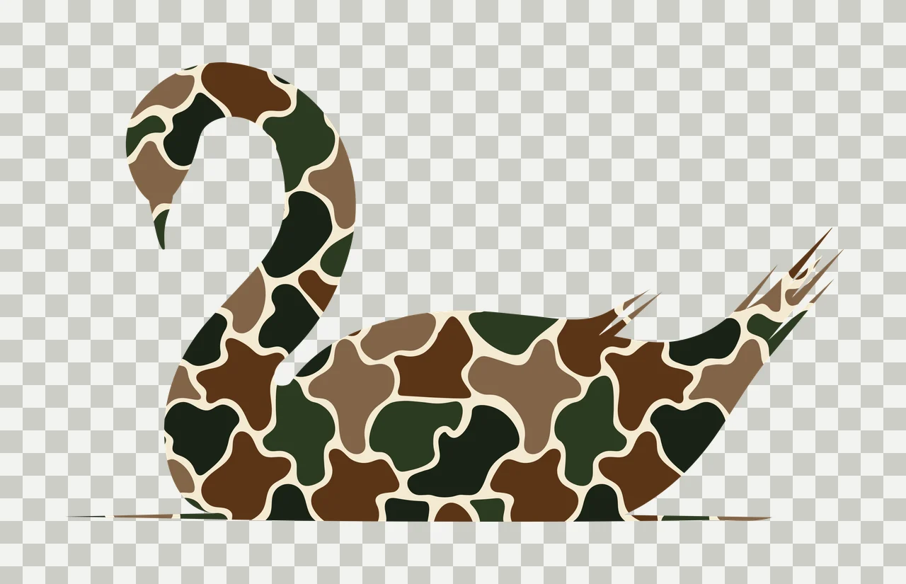 Swan Silhouette With Puzzle Pattern swimming black plain bird transparency and detail preview thumbnail
