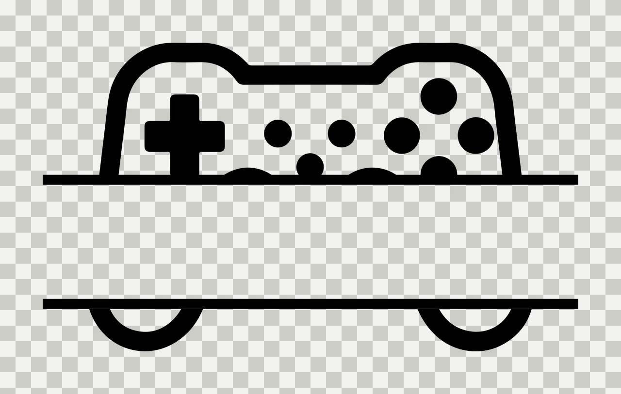 Gamepad Controller Icon With Horizontal Dividers And Circular dividing transparency and detail preview thumbnail