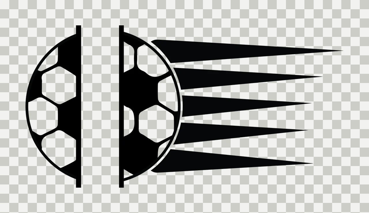 Soccer Moving Ball Speed Effect hexagons lines black white transparency and detail preview thumbnail